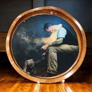 NORE’S NOVELTIES Set of 2 Handcrafted Ashtray-styled Coaster “MAN’S BEST”